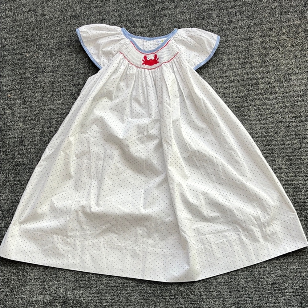 Petit Pomm smocked crab dress Sz 4t NWOT bundle to save